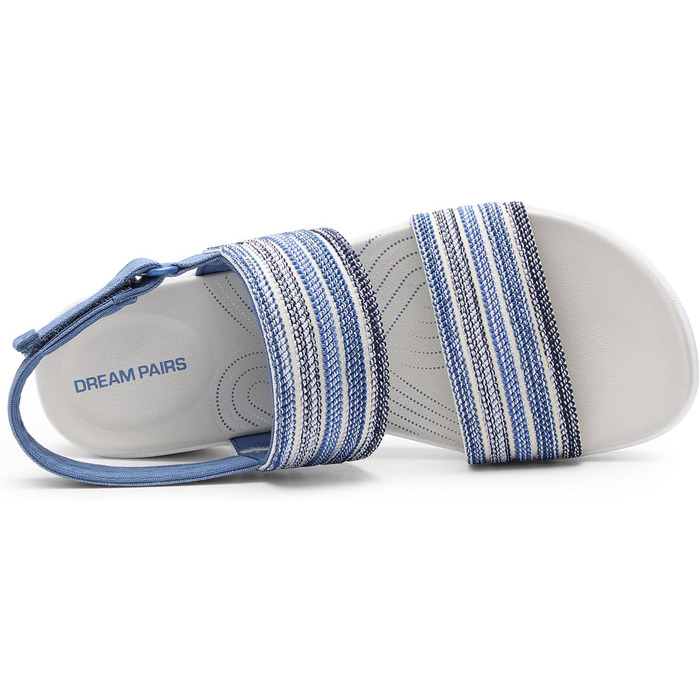 Сандалі жіночі DREAM PAIRS для піших прогулянок, блакитні, розмір 40.5 EU, легкі, з м'якою устілкою та низьким каблуком