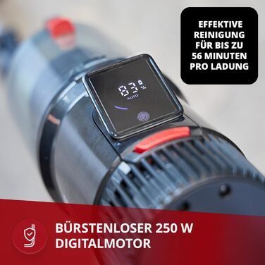 Акумуляторний пилосос MPM з цифровим дисплеєм та ручним пилососом 29,2V/250W - Інтелектуальний датчик пилу - Бездротовий акумуляторний пилосос - Пилосос без мішка - З кріпленням на стіну та аксесуарами