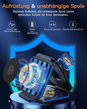 3-в-1 Бездротова зарядка для Apple Watch, iPhone та AirPods (сірий)