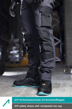 Черевики робочі ACE Sapphire S1-P - захисне взуття для жінок та чоловіків - надлегкі, 42 EU, блакитно-чорні