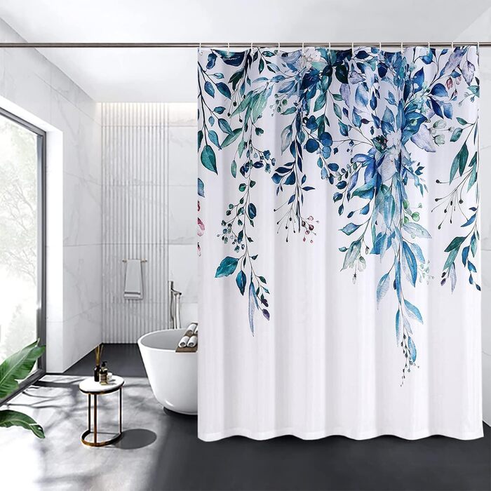 Шторка для душу REZAYMRS, 180x200 см, водонепроникна, з 12 гачками, поліестер, зелена, для ванної кімнати