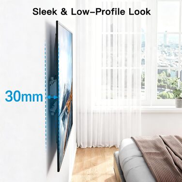 Настінне кріплення для телевізора PERLESMITH Ultraslim 26-75 дюймів, VESA 400x400, до 52 кг