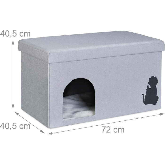 Кігтечка для котів Relaxdays, складна, 100 кг, з подушкою, сіра, 40.5 x 72 x 40.5 см