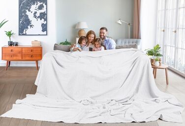 Ковдра Baumwoll Waffeldecke Utopia Bedding 300 GSM, 152x127 см, бавовна, м'яка, дихаюча, для всіх сезонів