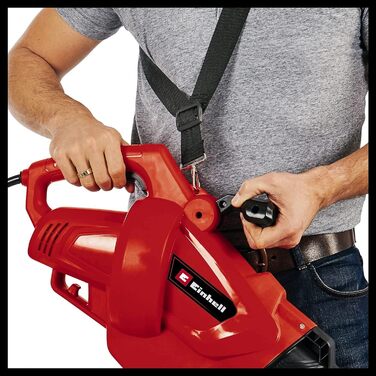 Einhell Electric Leaf Blower GC-EL 3024 E (Suction/Blow Function, Suction Tube Ø 75 mm, Suction Power 650 m³/h, Shredding Function, Shredding Ratio 10:1, Blowing Speed 240 km/h, Collection Bag 40 L)