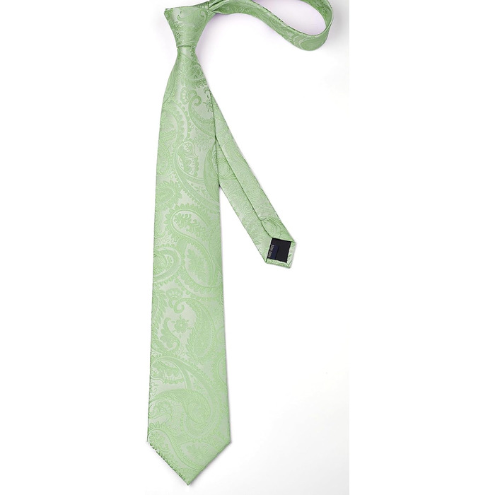 Набір краваток для чоловіків Enlision: краватка, кишеньковий хустинка, краваток-кліпса та запонки. Колір: салатовий, розмір: універсальний