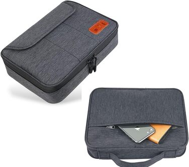 Органайзер для кабелів - сумка-органайзер для подорожей, аксесуари для електроніки, кейс для кабелів (28.5 x 23 x 6 см, чорний)