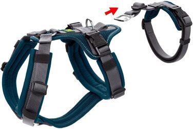 Нашийник для собак Maldon, колір petrol/сірий, розмір L