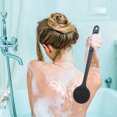 Силіконовий скрубер для тіла 2 шт. - щітка для душу, скрубер для спини, чорний колір