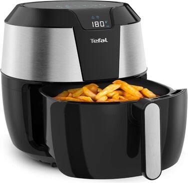 Аерофритюрниця Tefal Easy Fry XXL 5,6 л, 1850 Вт, 8 програм, електрична, без олії, нержавіюча сталь, енергозберігаюча, цифровий дисплей