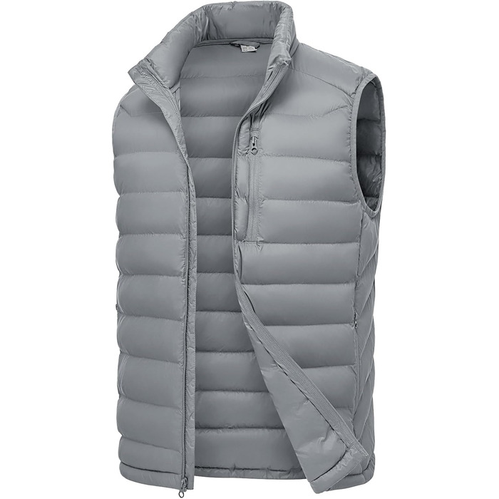 Чоловіча жилетка Rdruko з утеплювачем, світло-сіра, для активного відпочинку та туризму, 5 кишень (XXL)