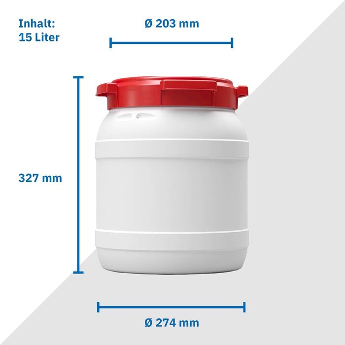 Контейнер для корму для тварин Box Fabrik з кришкою та лопаткою | 15 літрів, HDPE, преміум-якість