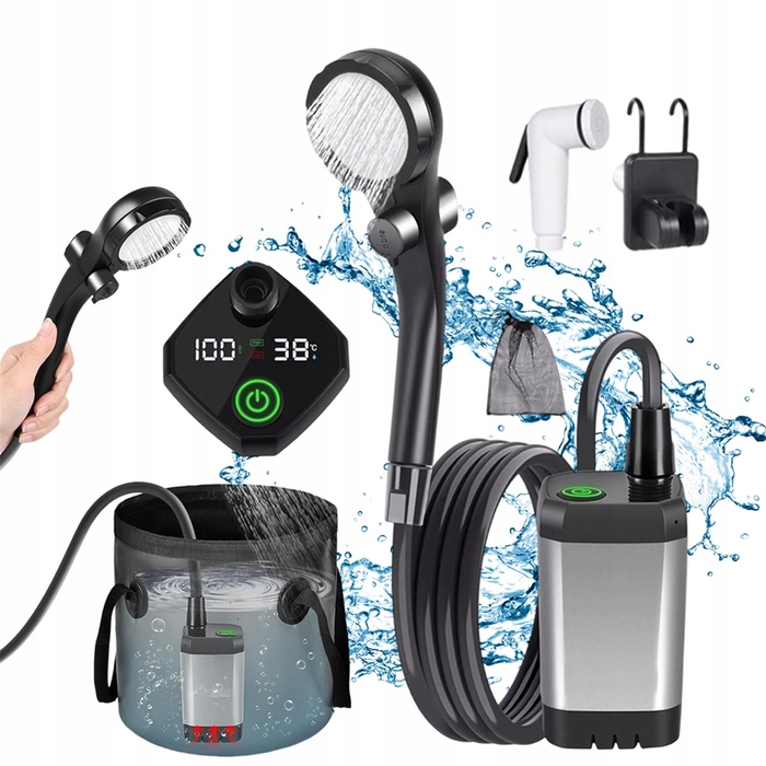Портативний душ із розумним дисплеєм та регулюванням температури
