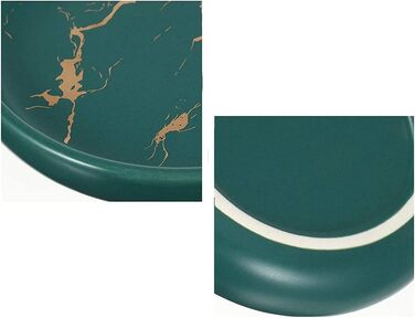 Керамічна мильниця FülleMore, імітація мармуру, 11.2x2.2 см, зелена