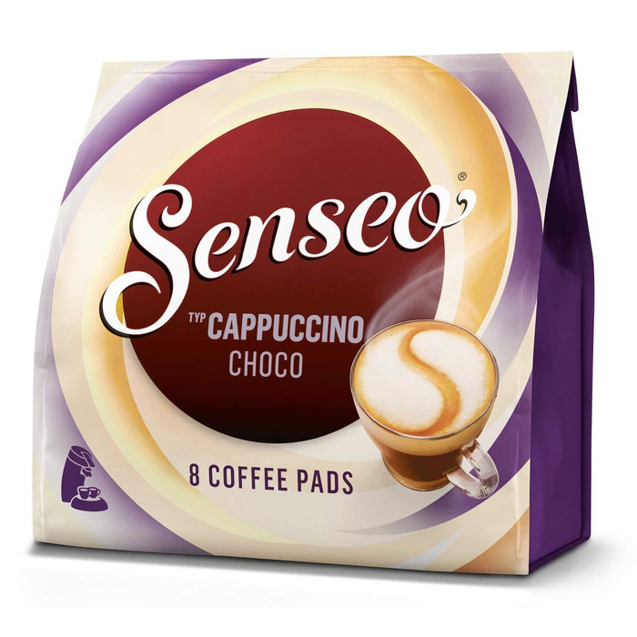 Кавові пади Senseo Cappuccino Choco для кавомашин, шоколадний капучино, 40 шт (5 упаковок по 8 шт)