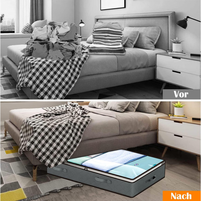 Коробка для зберігання під ліжко Flow Fire, 90L, 4 шт., з кришкою, складна, для постільної білизни та одягу