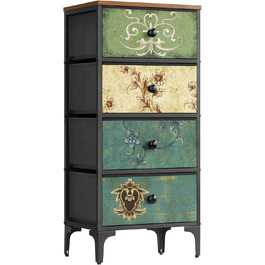 LYNCOHOME Chest of Drawers with 8 Fabric Drawers, Sideboard with Fabric Drawers, Drawer Unit for Kitchen, Office, Hallway, TV Stand with Fabric Drawers (4 Drawers)