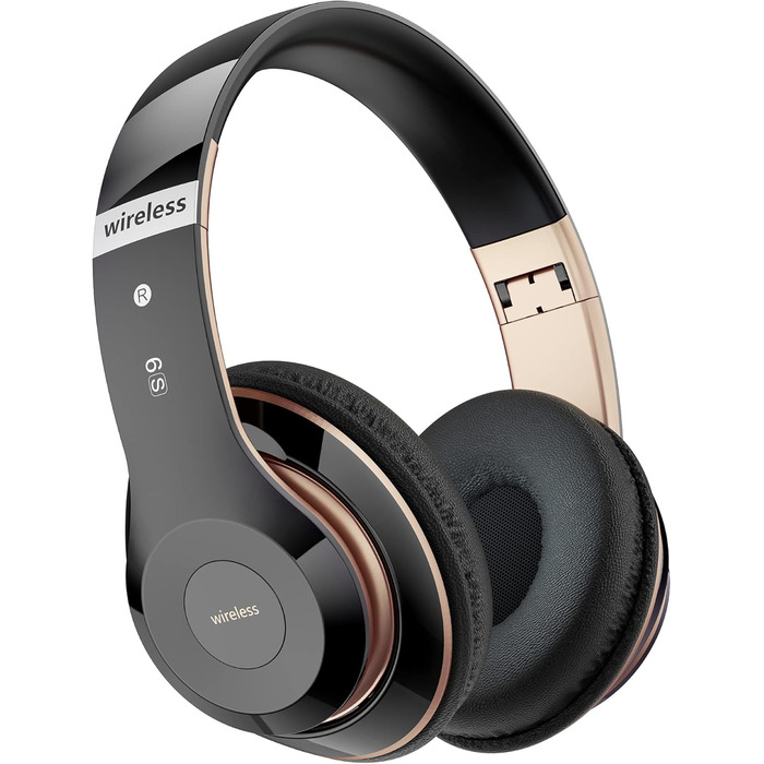Бездротові навушники Lankey Sound Bluetooth Over-Ear з 6 EQ, FM, SD/TF, вбудованим мікрофоном, 65 годин роботи, чорний колір