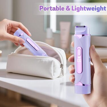 Триммер для бікіні 2025 року: 2-в-1 для жінок, водонепроникний, безболісний, для тіла. Повний комплект для догляду за інтимною зоною. Колір: фіолетовий