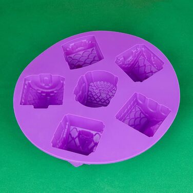 Silicone Mold Winter Village, Muffin Mold, Christmas Village, Gingerbread House, Muffin Mold, Cake Baking Mold, Muffin, Brownie, Candy, House, Cottages, Gingerbread, Gingerbread, Color: Purple