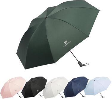 Автоматичний парасолька-тростина, стійкий до вітру, з захистом від UV, легкий та міцний, білий (темно-зелений)