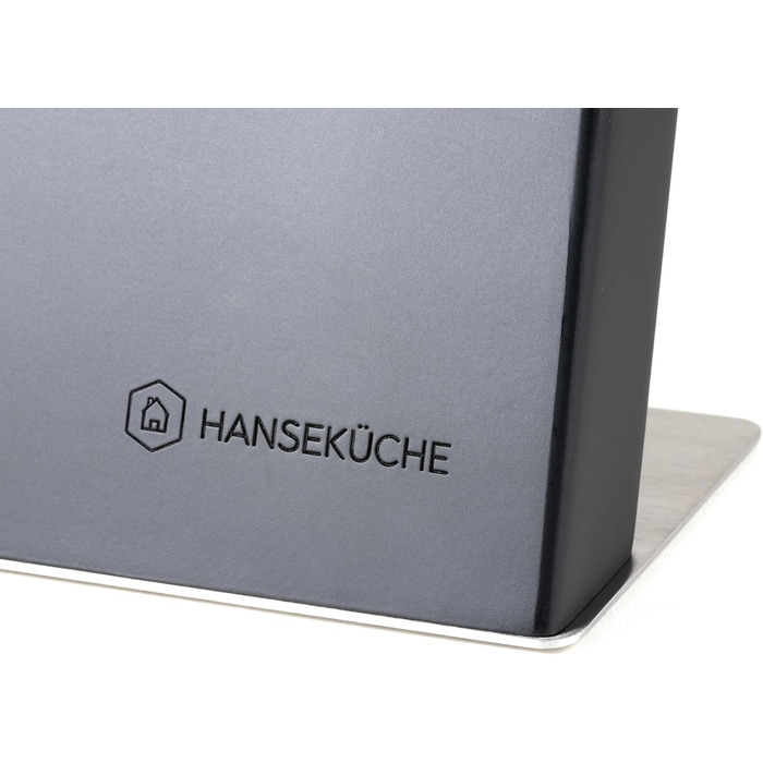 Hansekitchen Knife Holder Magnetic – Magnetic Knife Block Made of Rubberwood, High-Quality Knife Board with Magnet, Magnetic Knife Holder without Knives (Black)