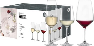 Набір келихів Schott Zwiesel Premium Box Tulip 18 шт — вічна класика для вина та шампанського, тритан-кристал, можна мити в посудомийній машині, вироблено в Німеччині