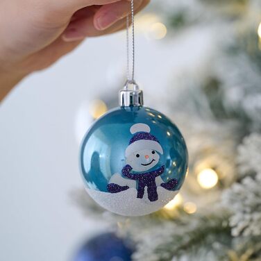 Набір ялинкових прикрас Valery Madelyn, 16 шт, 6 см, червоно-зелено-золота тема (блакитна), з подарунковою упаковкою