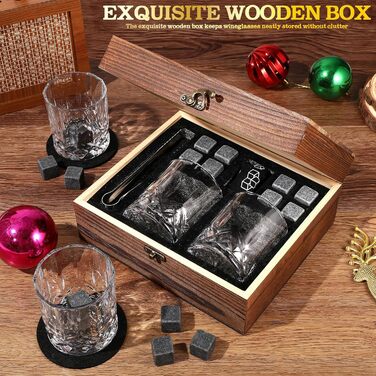 Набір склянок для віскі з кулями охолодження та підставками, 8 кульок, 2 склянки, подарунок для чоловіків