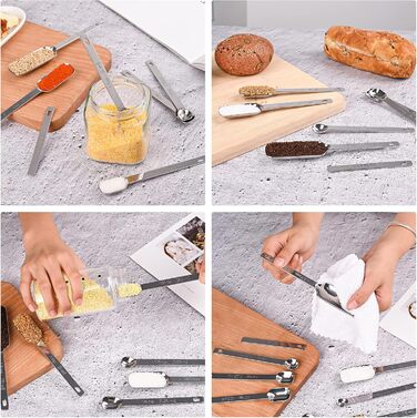 IFFMYJB Measuring Cups and Spoons 11-Piece Set, 5 Stainless Steel Nesting Measuring Cups, 6 Measuring Spoons, Metal Measuring Spoons and Cups for Dry or Wet Ingredients During Cooking & Baking