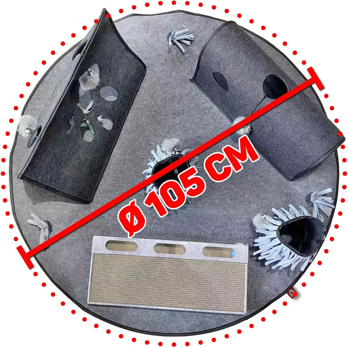 CanadianCat Company | Coleen Cat Activity Mat, Intelligence Toy for Cats, Interactive Activity for Cats Play Mat, Play Mat, Gray/Brown, 110 x 90 cm (ActivityTeppich COSMO)