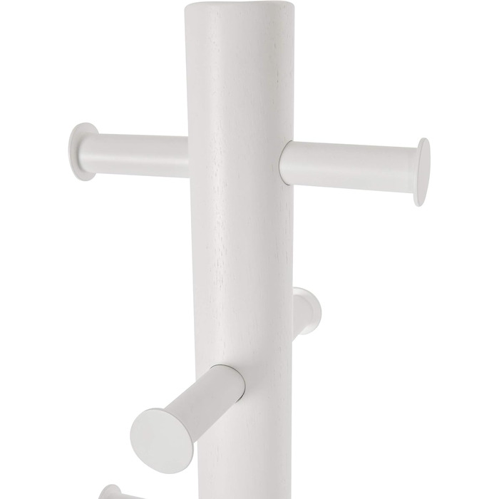 Umbra Pillar Coat Rack with Stool, Default_no_Selection_Value, White/Natural, One Size (White, Coat Rack)