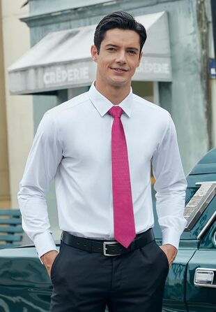 Краватка чоловіча Hisdern для весілля, рожева, з нагрудною хустинкою та затискачами для запонок - комплект