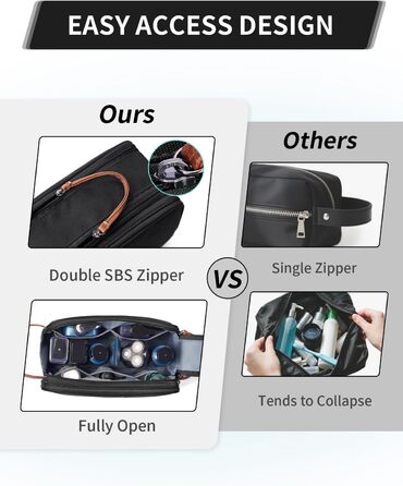 Чоловіча дорожня косметичка ECOHUB, водонепроникна, з відділенням для мокрого одягу, з ремінцями, з перероблених матеріалів, з подвійною блискавкою (Синьо-зелений, Чорний)