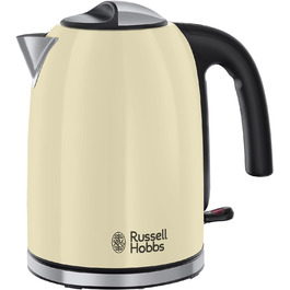 Електричний чайник Russell Hobbs 1.7л, 2400W, Edelstahl Creme, з функцією швидкого кип'ятіння, фільтр від накипу, оптимальна виливна горловина, індикатор рівня води