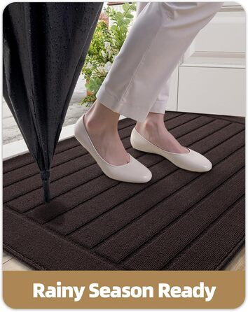 Килимок для дому COLOR&GEOMETRY 44x76 см - машинне прання, антиковзаюча, вбираюча бруд, мінімалістичний дизайн, для входу, порогу та коридору (Коричневий)