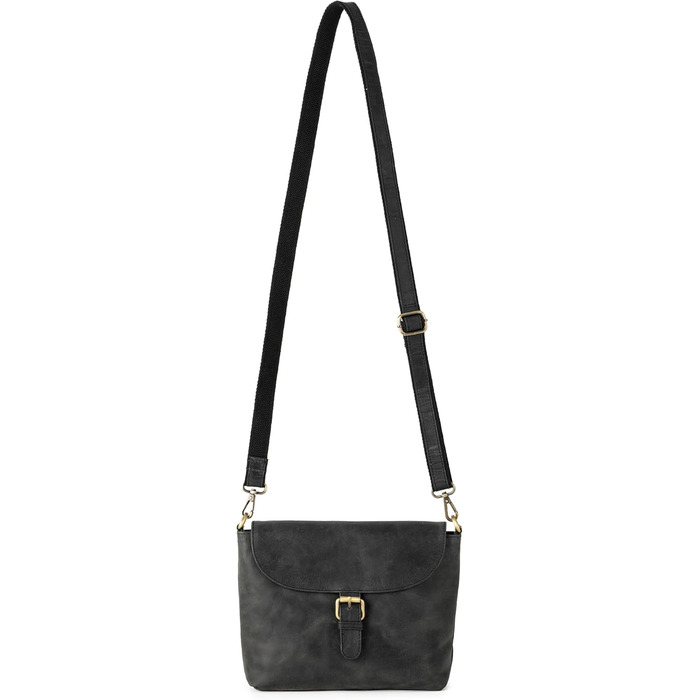 Сумка через плече Berliner Bags Catalina Vintage, шкіряна крос-боді сумка середнього розміру для жінок, темно-сіра з магнітною застібкою