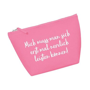 Косметичка RaketeBerlin із написом 'Мене треба витримати' з бавовняного канвасу, розмір M, металевий вінтажний замок