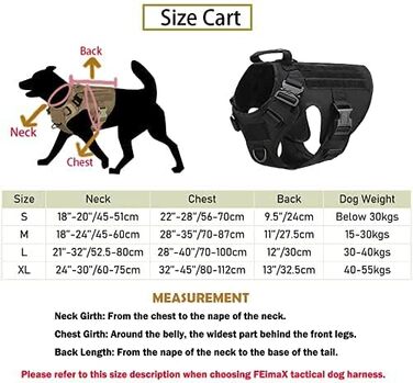 FEimaX Tactical Dog Harness with Handle Military Net Working Tactical Dog Vest Chest Harness for Large Dogs No Pull Adjustable Vest for Walks Training (Black, M)