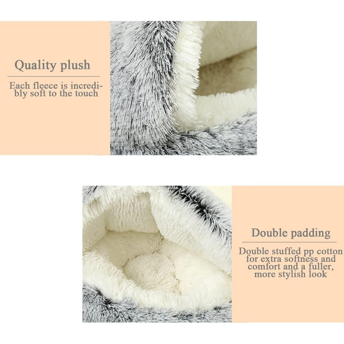 YAGE Soothing Cat Bed, Fluffy Plush Kitten Bed, Washable Anti-Anxiety Puppy Bed, Pet Bed for Small Dogs Soft Warm Donut Cat Sleeping Bag. No.: 015002802-0001 (M-50CM, green)