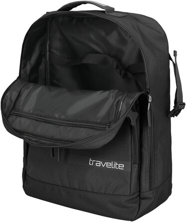 Travelite Carry-on Backpack/Bag with Flexible Carrying Options, KICK OFF, Daypack for Vacation and Sports, 50 cm, 35 Liters (Black)
