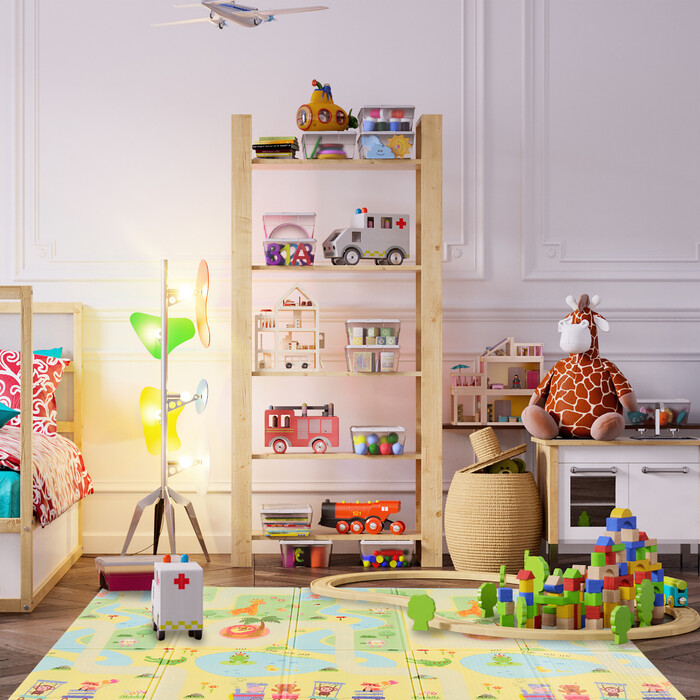 Relaxdays Foldable Play Mat Animals, Road, ABC