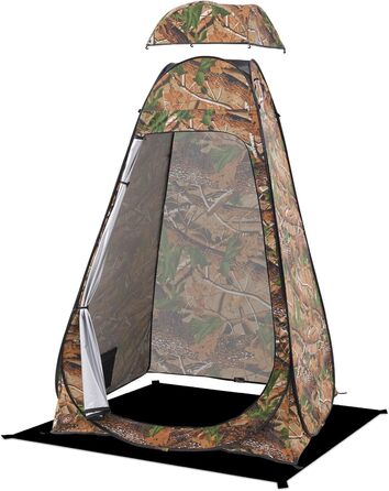 Brian & Dany Pop Up Camping Shower Tent - Portable Changing Tent with Rain Protection & Windows - Outdoor Privacy Shelter, UPF 50+ Waterproof, 120x120x190cm Camo Green