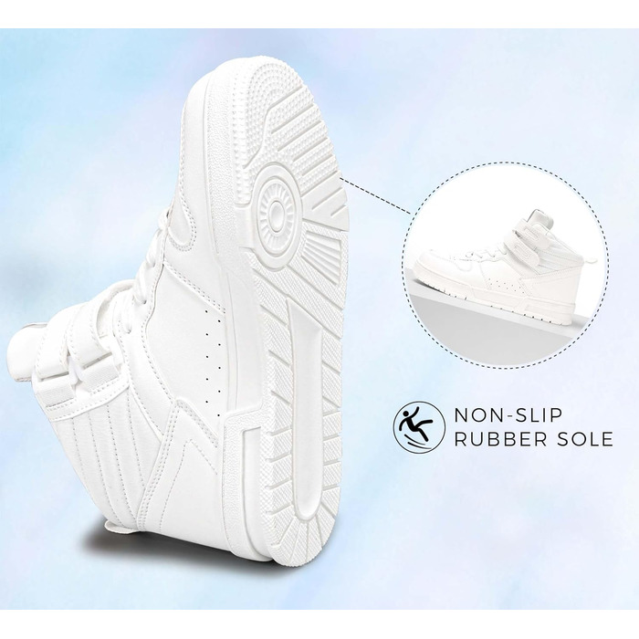 Жіночі баскетбольні черевики Lucky Step з кріпленням на липучці - стильні кросівки з екошкіри (37 EU, Білий)