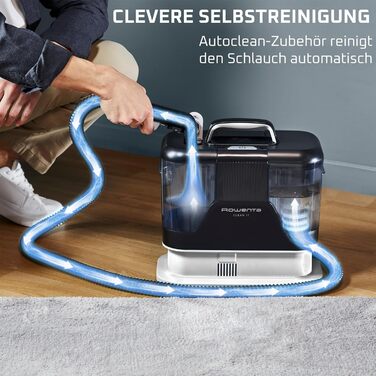 Rowenta Clean It - портативний відпарювач для килимів, 750 Вт, зелений/чорний, IN5020F0, з 5 насадками