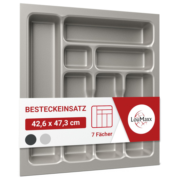 Органайзер для столових приборів LouMaxx 47.3x52.6 см (Німеччина) - 8 відділень, сріблястий