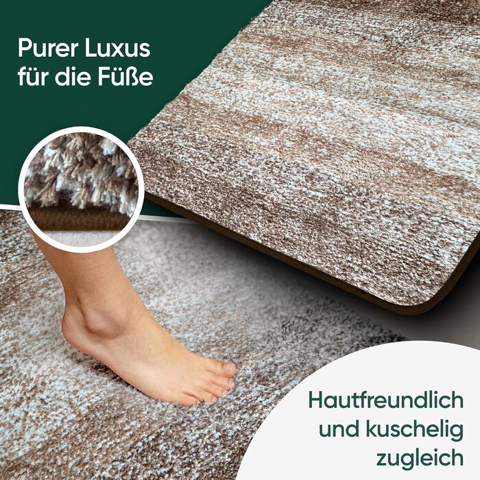 Килимок для ванної кімнати 50x80 см, антиковзаючий - килимок для ванної кімнати, великий, пральний | Високоякісні килимки для ванної кімнати, килими, підлоги для ванної кімнати, килимки для душу для ванної кімнати, душу та інше | чорний (50 x 80 см, Бежев