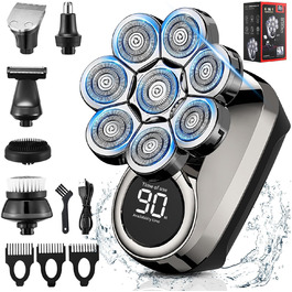 Електричний чоловічий бритва Glatzen 6-в-1 для гоління 0.0 мм, вологостійкий, бездротовий, перезаряджається