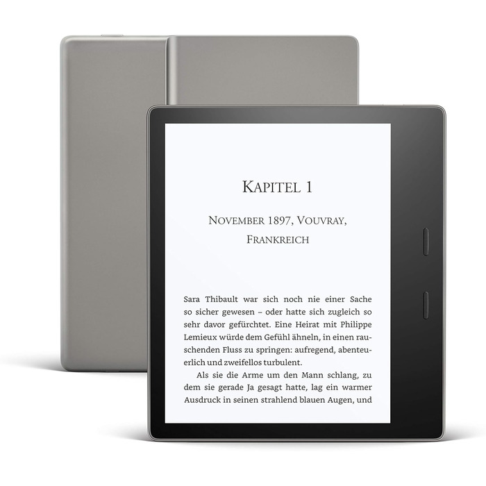 Kindle Oasis: електронна книга з регулюванням кольору екрану, водонепроникна, 8 ГБ, Wi-Fi, графіт + 3 місяці Kindle Unlimited