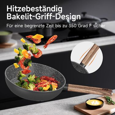 Набір каструль HOMELUX 10 частин з нержавіючої сталі, індукційне дно, з кришками, чорний